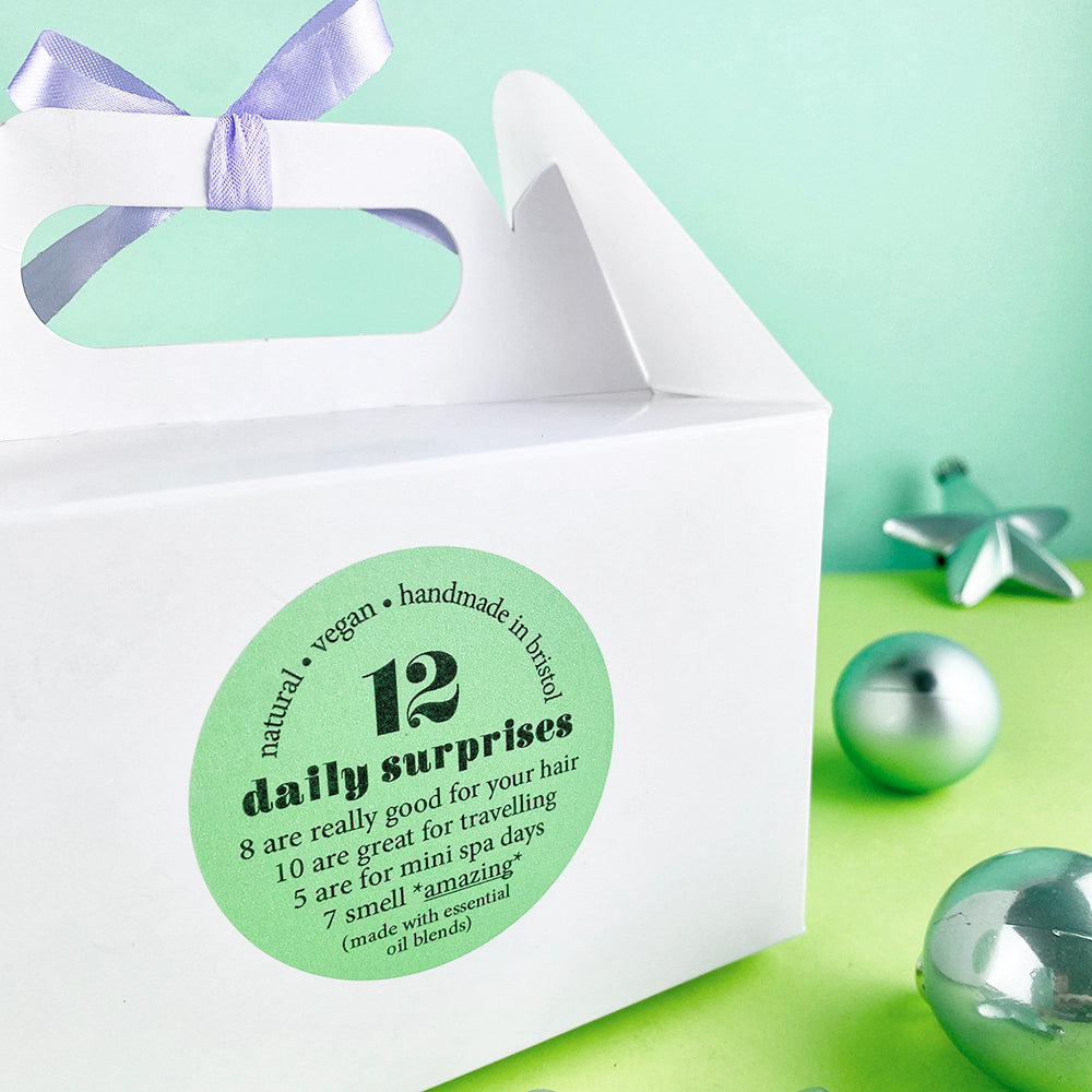 12 Day Advent Calendar | box of hair care treats