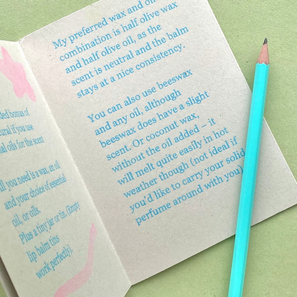 How to Make Solid Perfumes | handmade zine | 6 pages