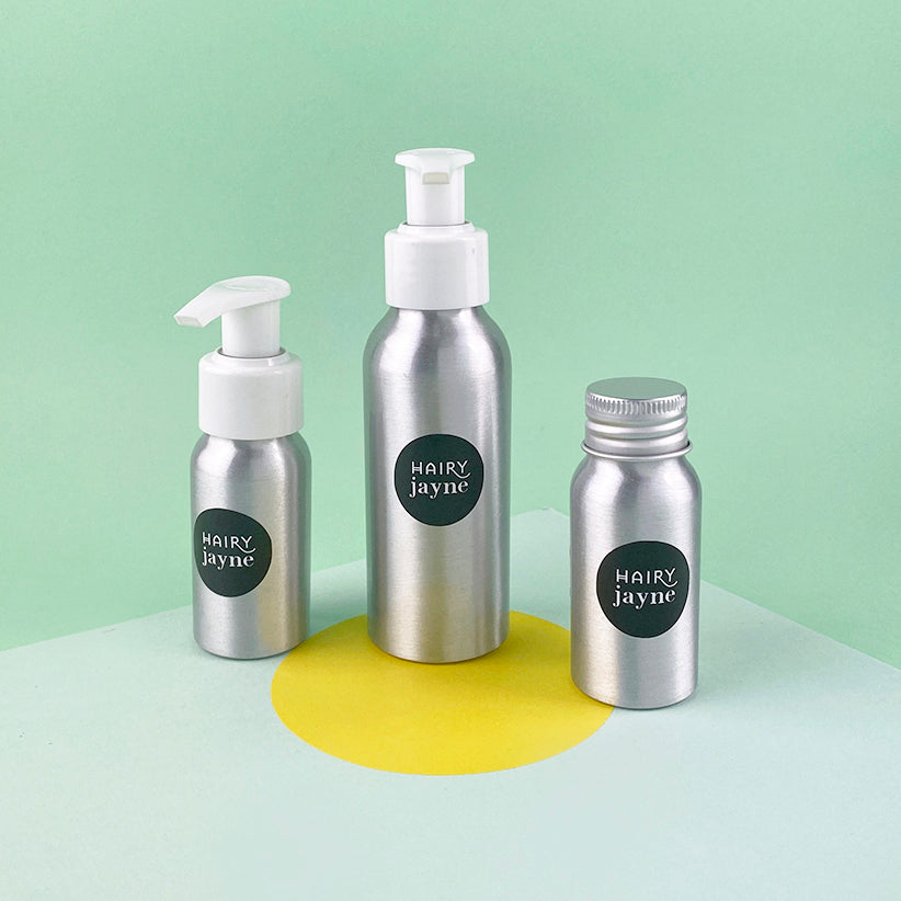 Travel Size Refillable Bottles | 30ml + 100ml aluminium bottles