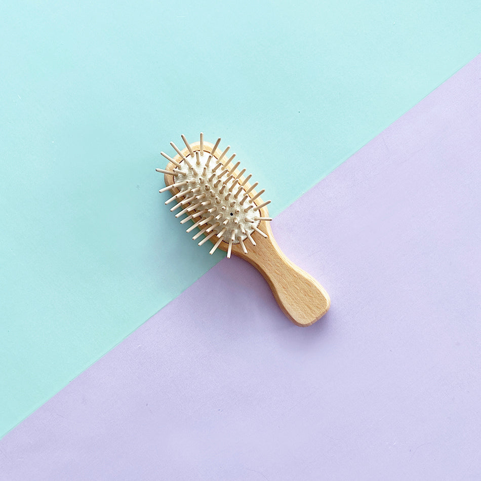 Mini Wooden Hair Brush | plastic free travel brush